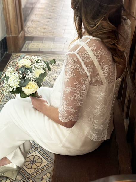 Crepe Top by ENVIE DE FRAISE, Wedding Capsule Collection ecru 