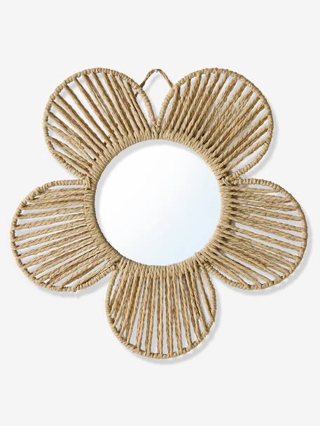 Flower mirror beige 