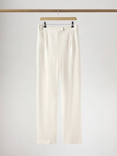 Wide-Leg Crepe Trousers by ENVIE DE FRAISE, Wedding Capsule Collection ecru 