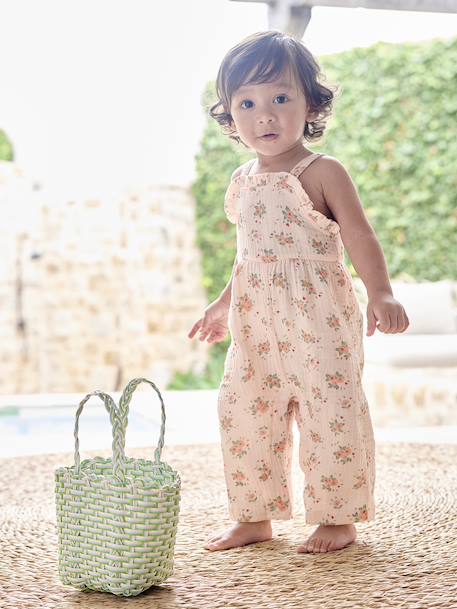 Wide Cotton Gauze Jumpsuit pale pink 