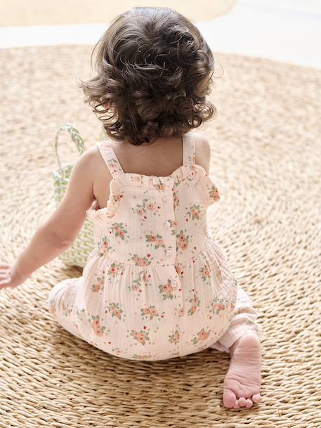 Wide Cotton Gauze Jumpsuit pale pink 