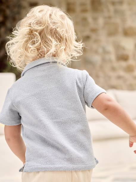 Short-Sleeved Shirt for Babies grey blue 