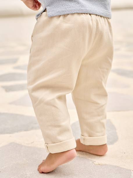 Trousers with Elasticated Waistband for Babies caramel+vanilla 