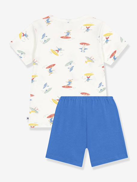 Pyjama Set with Surfer Motifs for Children, PETIT BATEAU white 