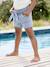 Striped paper bag shorts for girls striped blue 