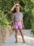 Girls' easy pull-on tregging shorts - BASICS rose+sage green+violet 