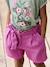 Cotton Gauze Shorts with Belt for Girls violet 
