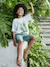 Tie-dye photo print T-shirt for boys sage green 