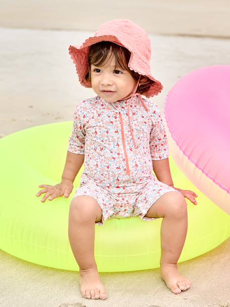 UV-Protection Swimsuit with Integrated Nappy, for Baby Girls coral 