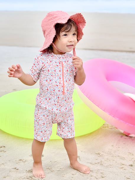 UV-Protection Swimsuit with Integrated Nappy, for Baby Girls coral 