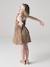 Cotton Gauze Strappy Dress for Girls beige+coral+emerald green 