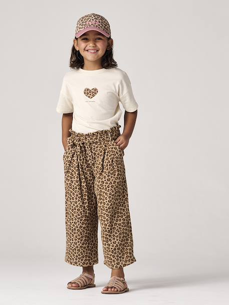 Short-sleeved printed T-shirt for girls anthracite+beige+pale yellow+sandy beige+vanilla 