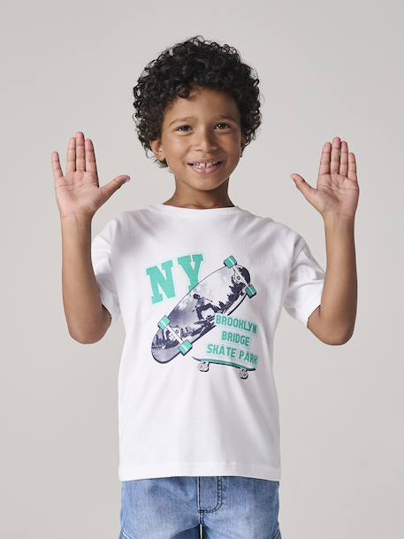 Photo print T-shirt for boys white 