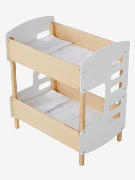 Wooden Bunk Bed for Dolls Light Pink 