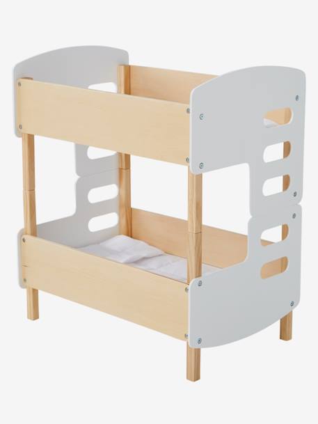 Wooden Bunk Bed for Dolls Light Pink 