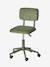 Velour Desk Chair with Castors for Children ecru+green+rose 