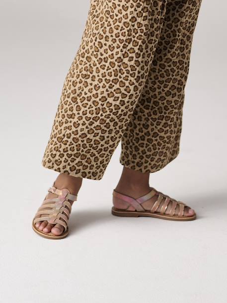 Multi-Strap Leather Sandals for Girls, Designed for Autonomy 6510+caramel+multicoloured 