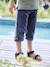 Leather Hook-&-Loop Sandals for Children, Designed for Autonomy khaki+navy blue 