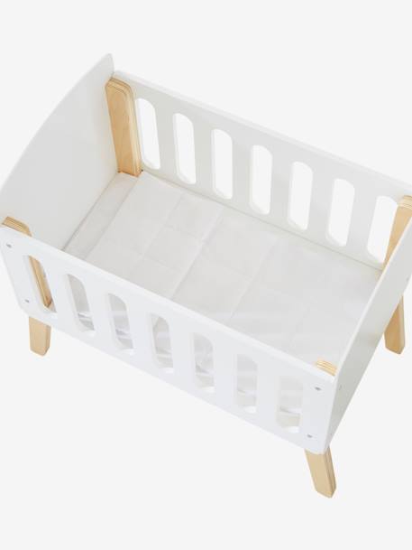 Wooden Bed with Legs for Dolls - FSC®100% Certified Wood/White 