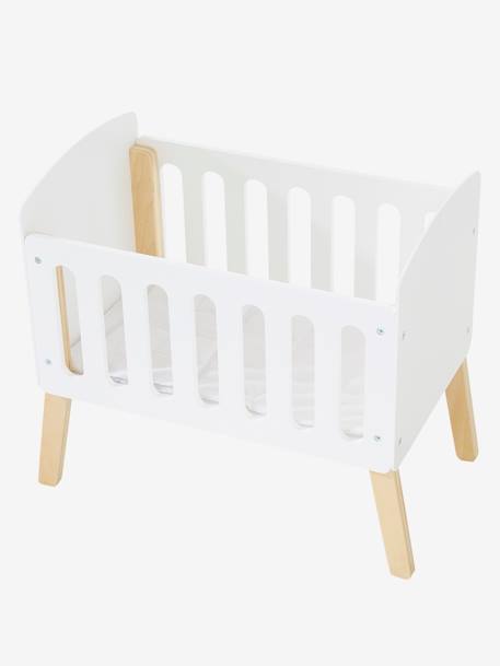 Wooden Bed with Legs for Dolls - FSC®100% Certified Wood/White 