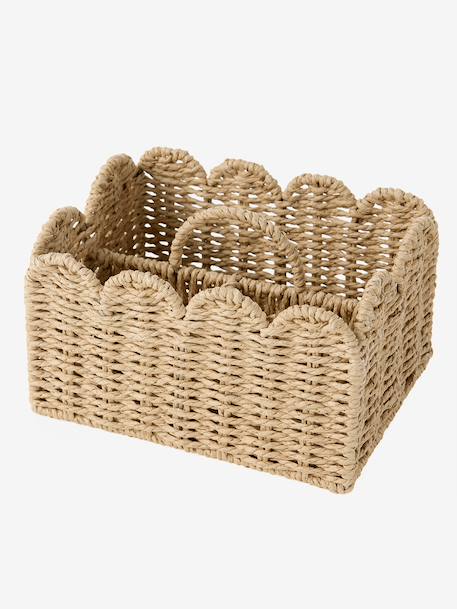 Essential Decorations: Scalloped pencil pot beige 