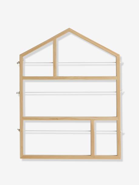 Wooden House-Shaped Collage Holder beige 
