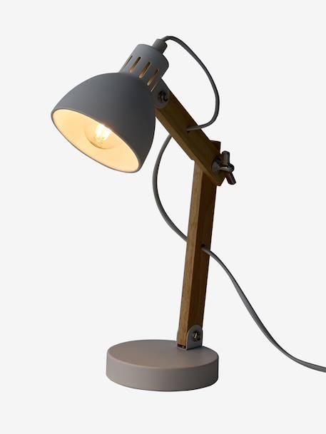 Articulated Wood & Metal Table Lamp rose+white 