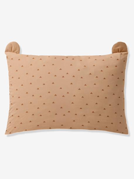 Duvet cover set + pillowcase, with recycled cotton BEAR printed beige 
