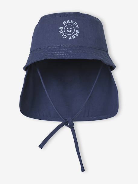 Bucket Hat with Detachable Neck Warmer, for Babies indigo 
