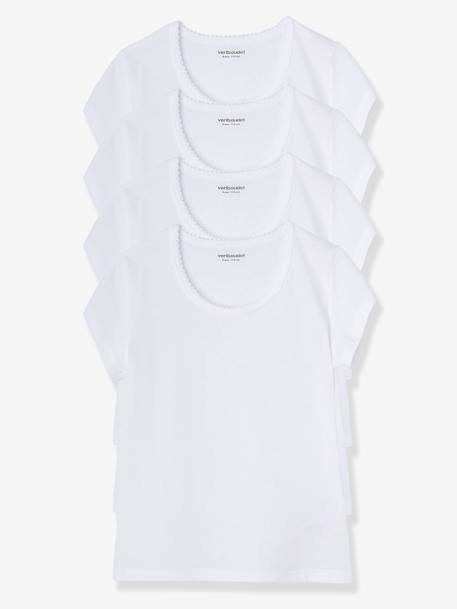 Pack of 4 Girls' T-Shirts White 
