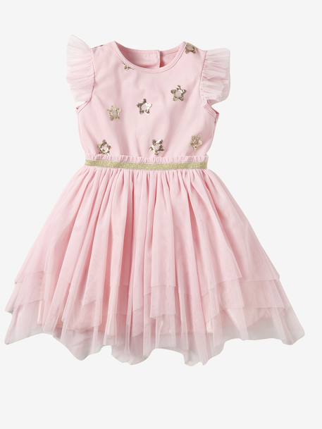 Princess Dress with Stars Costume blue+rose 