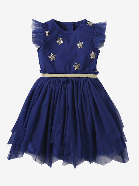 Princess Dress with Stars Costume blue+rose 