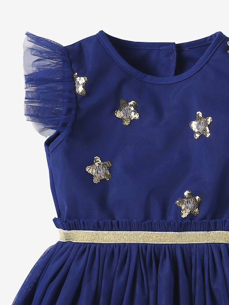 Princess Dress with Stars Costume blue+rose 