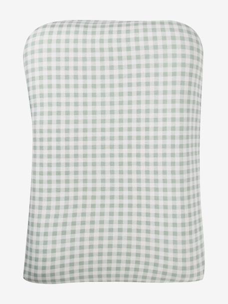 Pack of 2 Changing Mattress Covers, GOOSE chequered green 