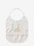 Plastic-coated round bib printed white+sage green 