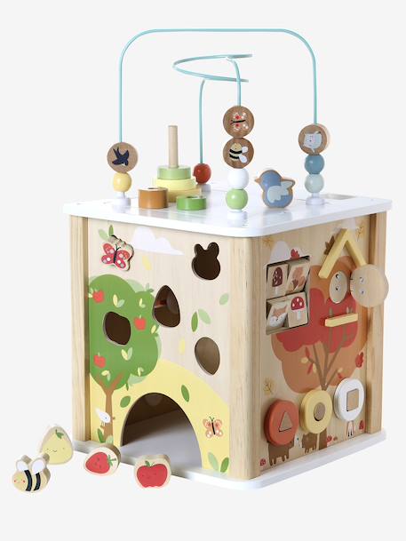 Large FSC® wooden 4 seasons activity cube wood 