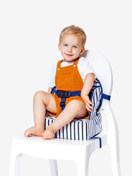 Easy Up Chair Booster , BABY TO LOVE Dark Blue Stripes+Light Grey/Print+Yellow/Print 