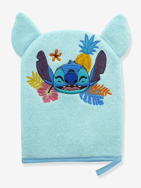 Fun Wash Mitt Embroidered with Stitch Head Motif, by Disney® sky blue 