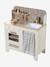 Wooden kitchen with FSC100® wooden accessories ecru+rose+sage green 
