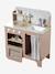 Wooden kitchen with FSC100® wooden accessories ecru+rose+sage green 