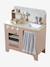Wooden kitchen with FSC100® wooden accessories ecru+rose+sage green 