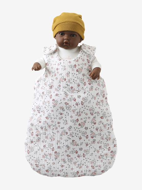 Baby Sleep Bag in Cotton Gauze, for Dolls Multi+rose+yellow 