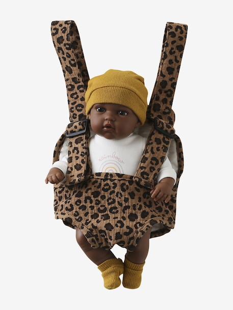 Baby carrier for baby doll in cotton gauze collab' VERTBAUDET x ENVIE DE FRAISE brown 