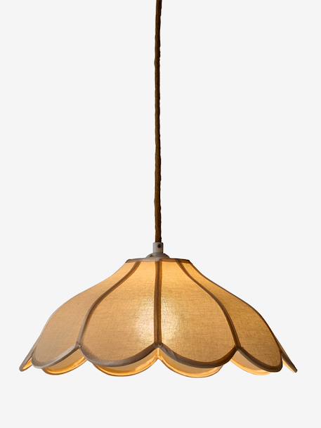 Fabric Flower Hanging Lampshade ecru 