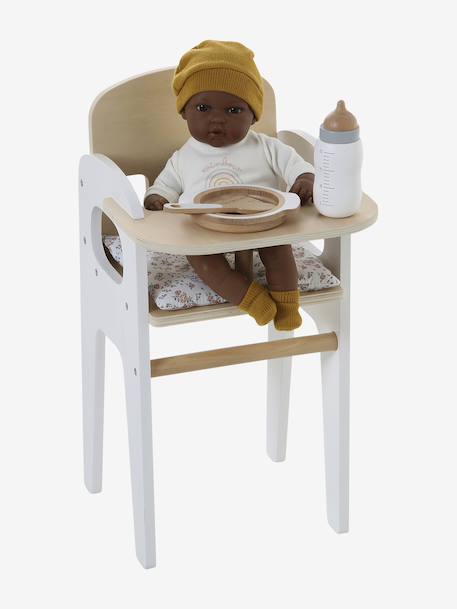 High Chair  in FSC®100% Wood for Dolls white 
