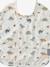 Plastic-coated round bib printed white+sage green 