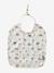 Plastic-coated round bib printed white+sage green 