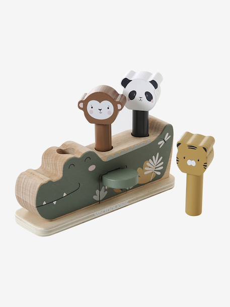 FSC® TANZANIA wooden jungle 3-in-1 pop-up toy green 