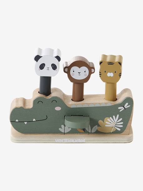 FSC® TANZANIA wooden jungle 3-in-1 pop-up toy green 
