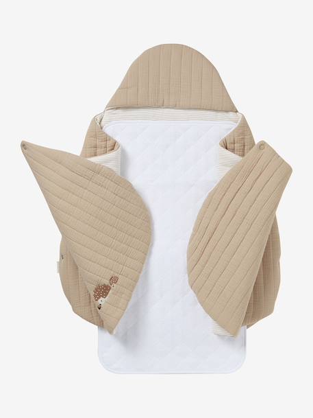 Transformable Baby Nest in Cotton Gauze cappuccino+ecru+printed beige+Sage+terracotta 